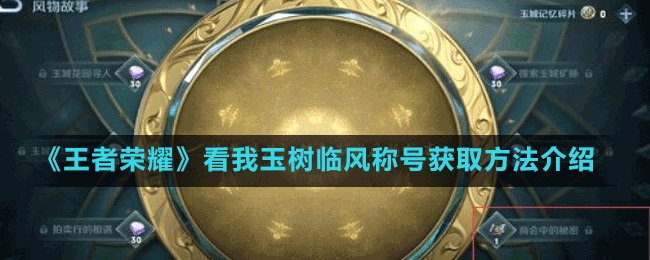 《王者榮耀》看我玉樹臨風(fēng)稱號獲取方法介紹