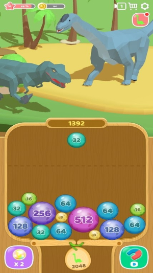 恐龍2048合成侏羅紀(jì)世界截圖(1)