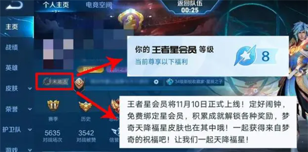 《王者榮耀》星會(huì)員等級(jí)查看方法