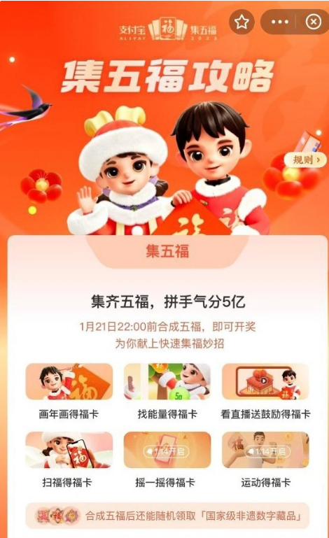 《支付寶》2023年集五?；顒訁R總